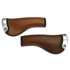 Poignée BROOKS GP1 Leather Grips Antic Brow, / Silver 130 / 130 Mm