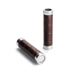 Poignée BROOKS Slender Leather Grips Antic Brown 130 / 130 Mm
