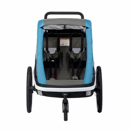 Hamax AS Remorque Vélo Poussette 2 Enfants HAMAX Avenida Bleu Pétrole – Image 2