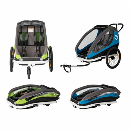 Hamax AS Remorque Vélo Poussette 2 Enfants HAMAX Traveler Bleu – Image 3