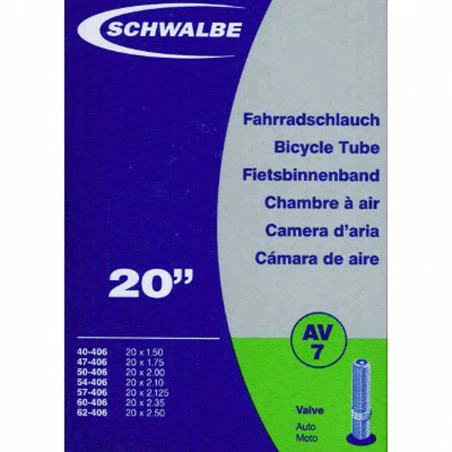 Schwalbe Chambre à Air Vélo 20 X 1,50 2,50 AV7 Valve Schrader